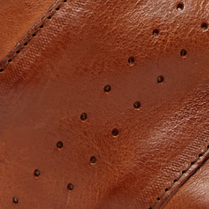 Closeup of Perforated leather detail