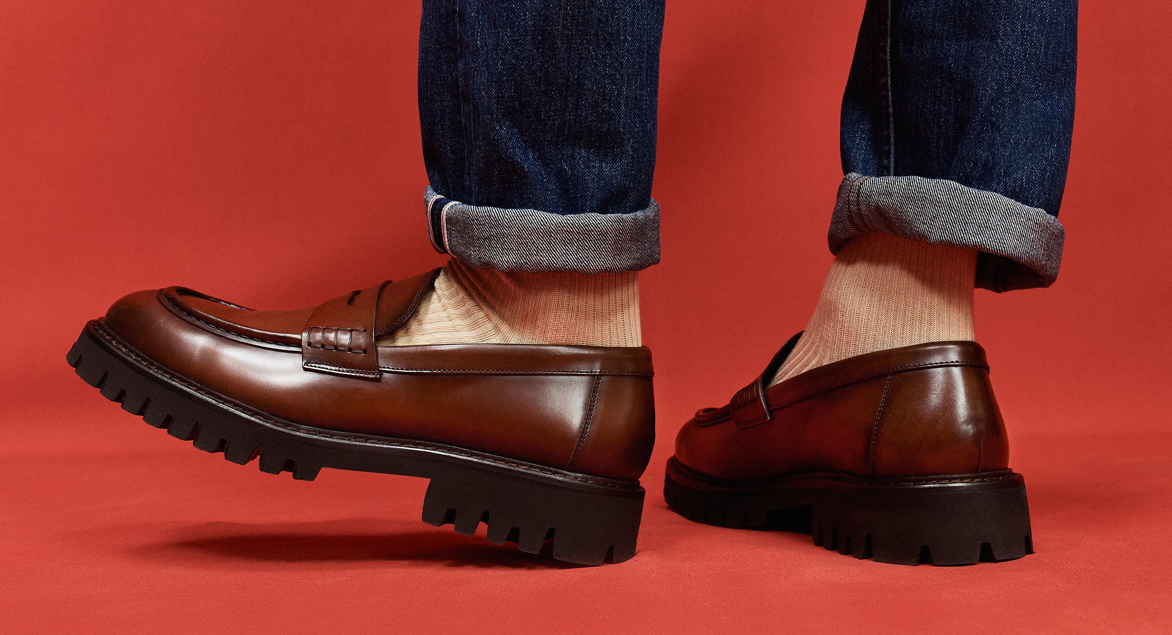 Mens Chunky Loafers Brown River Island Chunky Loafer In Dark Brown