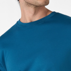 Closeup of Ribbed crew neck