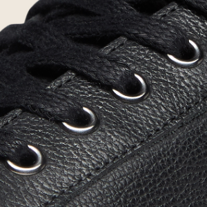 Closeup of Polished metal eyelets
