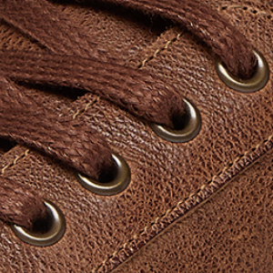 Closeup of Antiqued metal eyelets