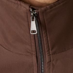 Closeup of Polished metal zip