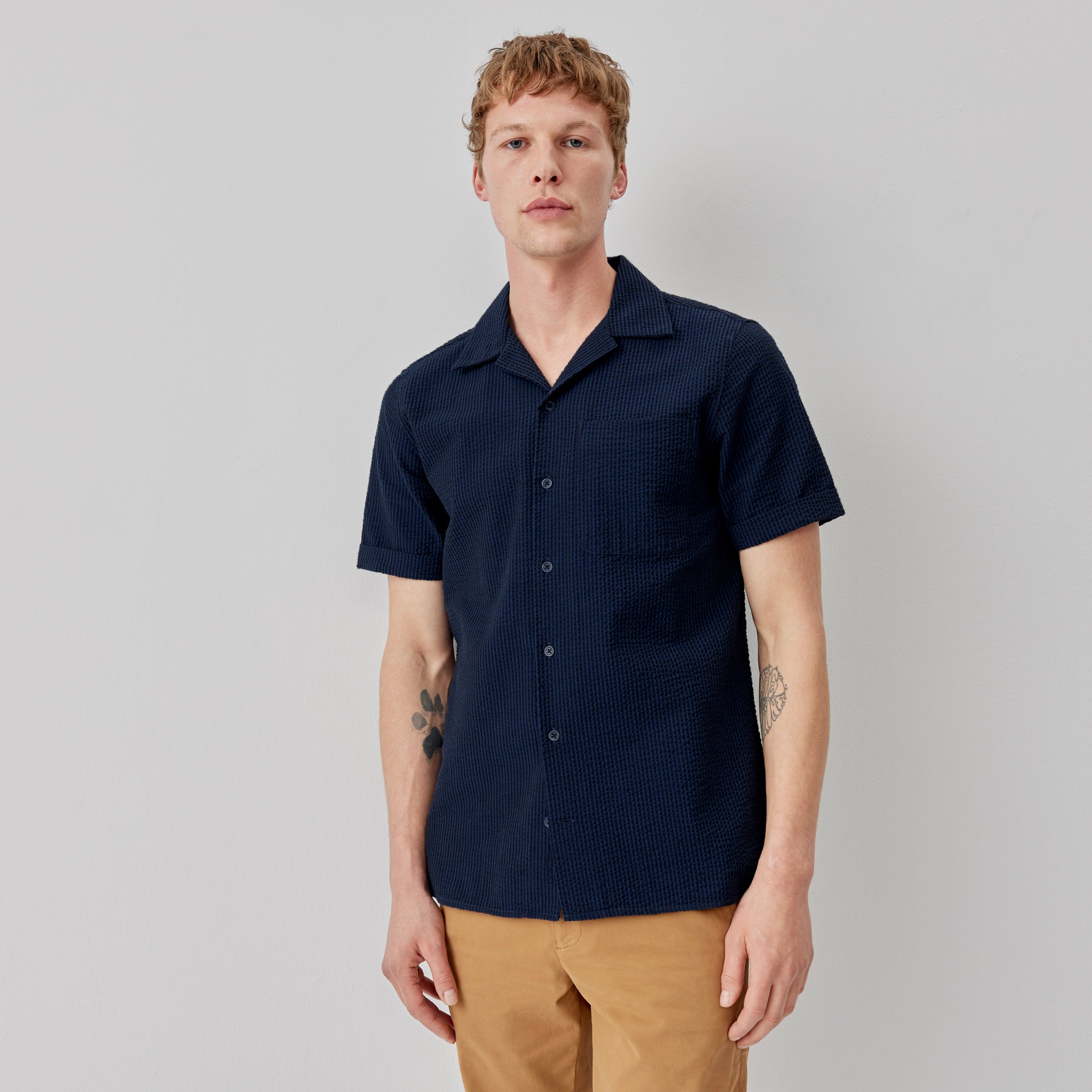 トップス suzuki takayuki linen t-shirt iron navy suzuki takayuki |