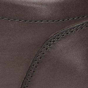 Closeup of Antiqued calf leather upper