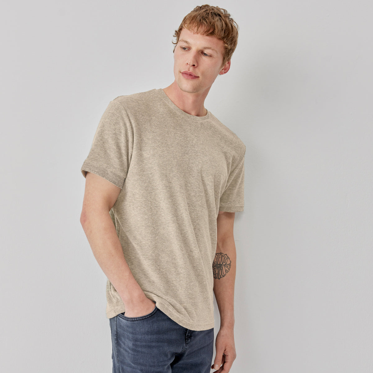 Rothwell Sand T-Shirt | Men's T-Shirts | Oliver Sweeney