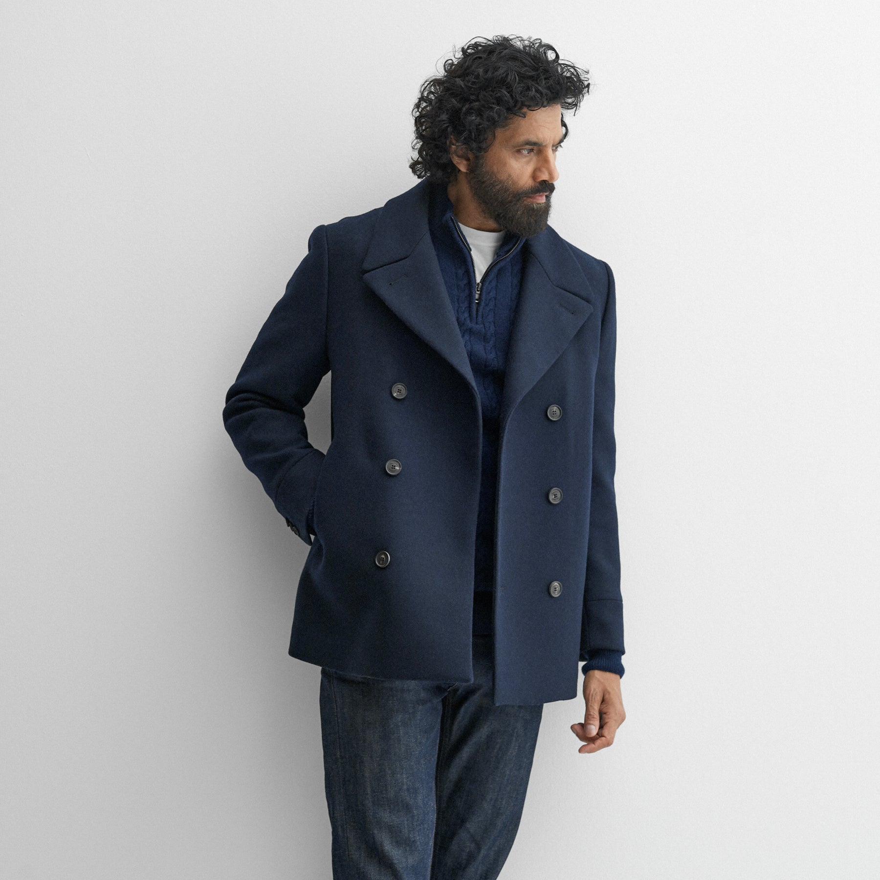 Navy pea coat original Clearance
