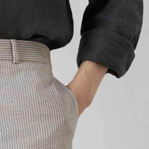 Closeup of 2 slanted side pockets