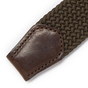 Closeup of Veg tanned leather trim
