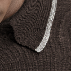 Closeup of Contrast tipped collar