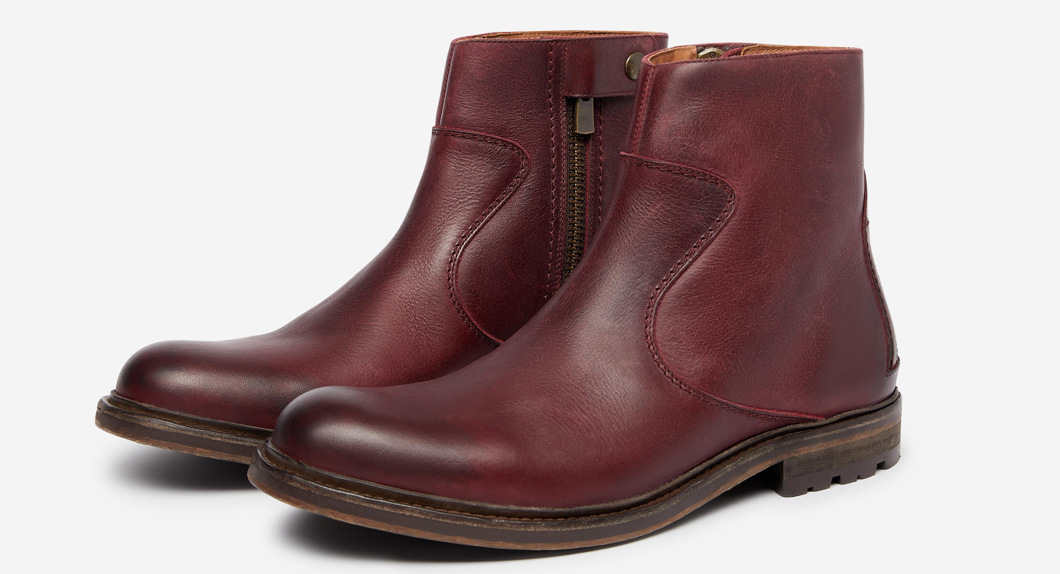 Burgundy clearance biker boots