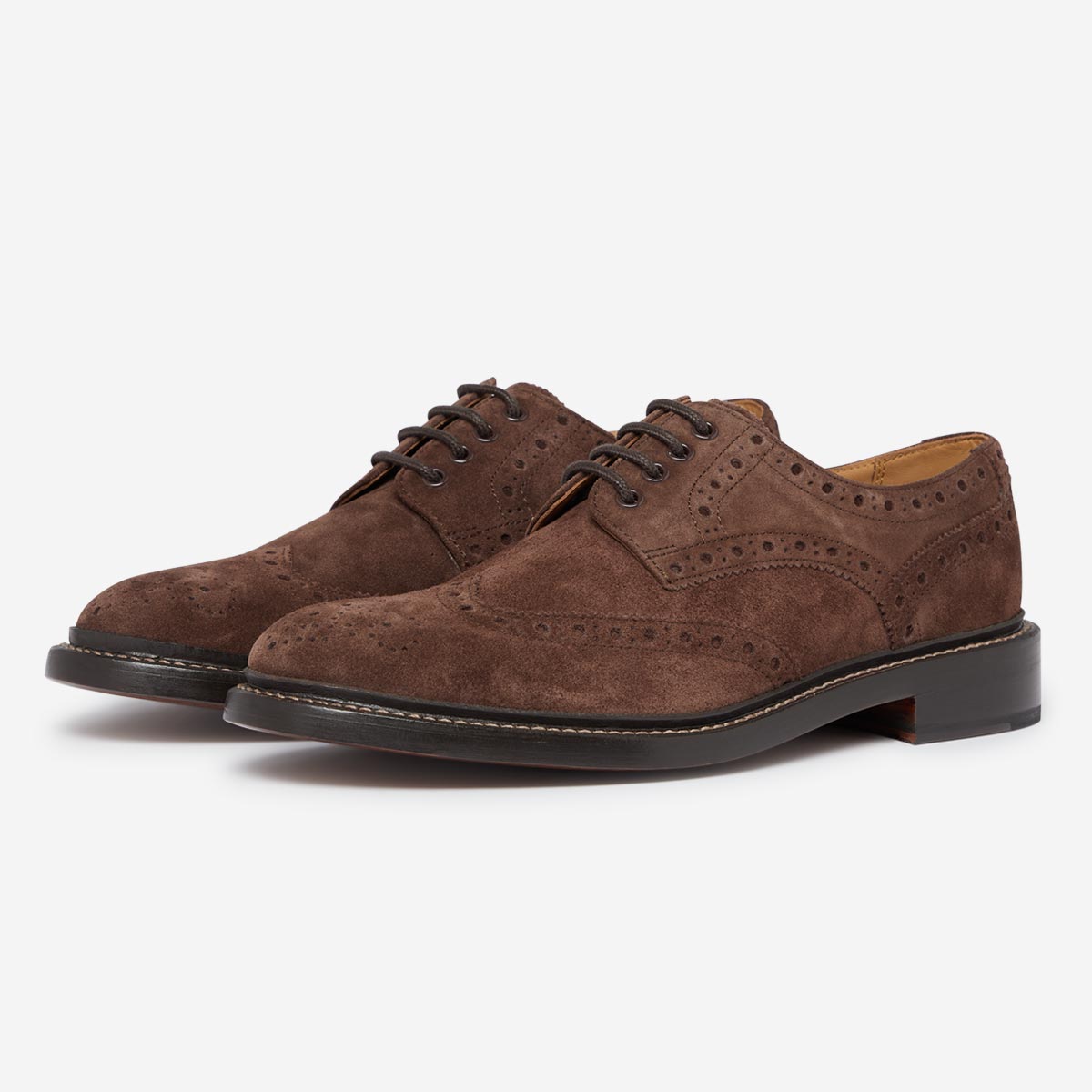 Saunders Chocolate | Suede Derby Brogues | Men's Shoes | Oliver Sweeney