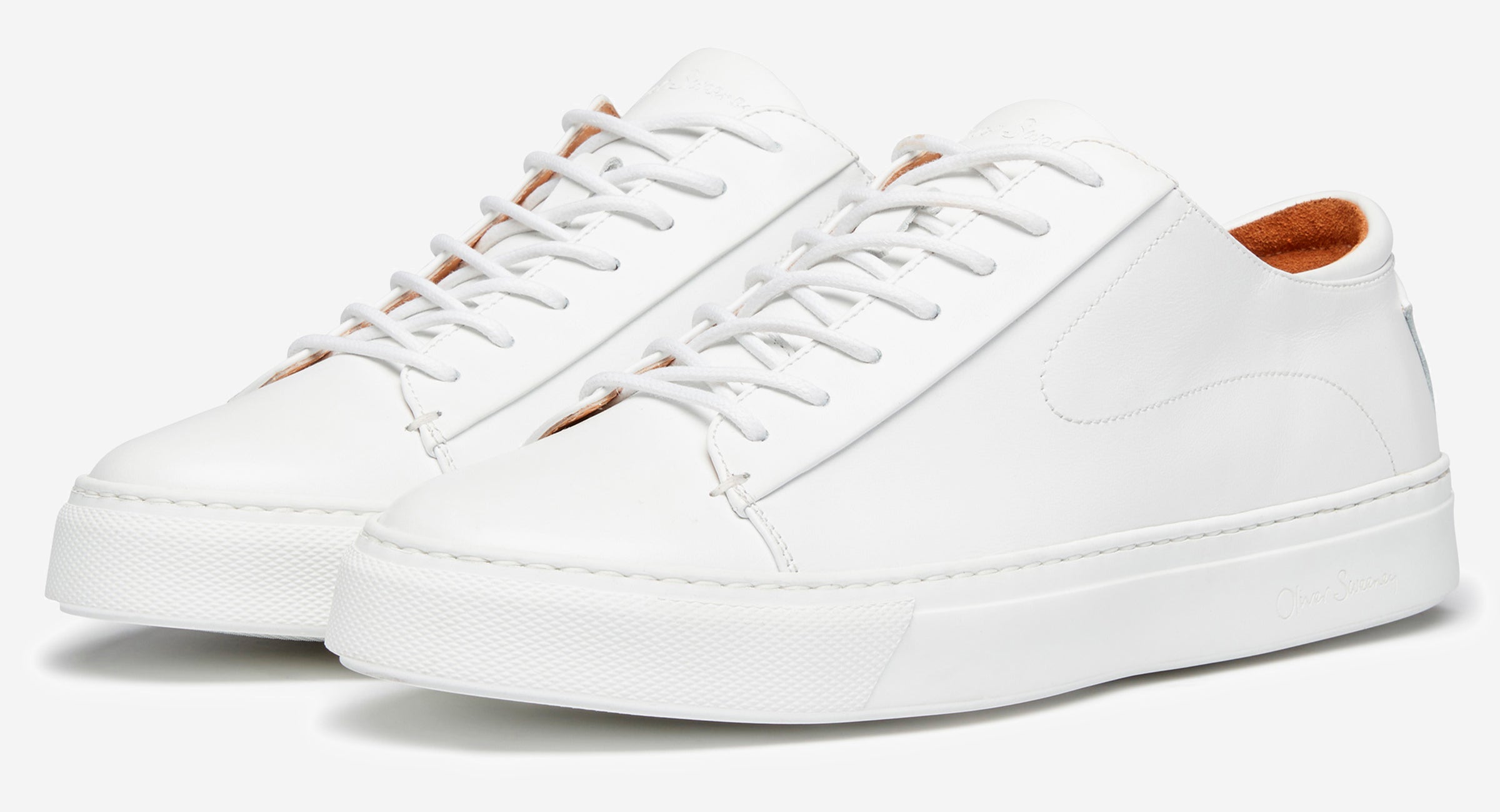 White Trainers Latest New Trainers White Leather-Look Metal Trim