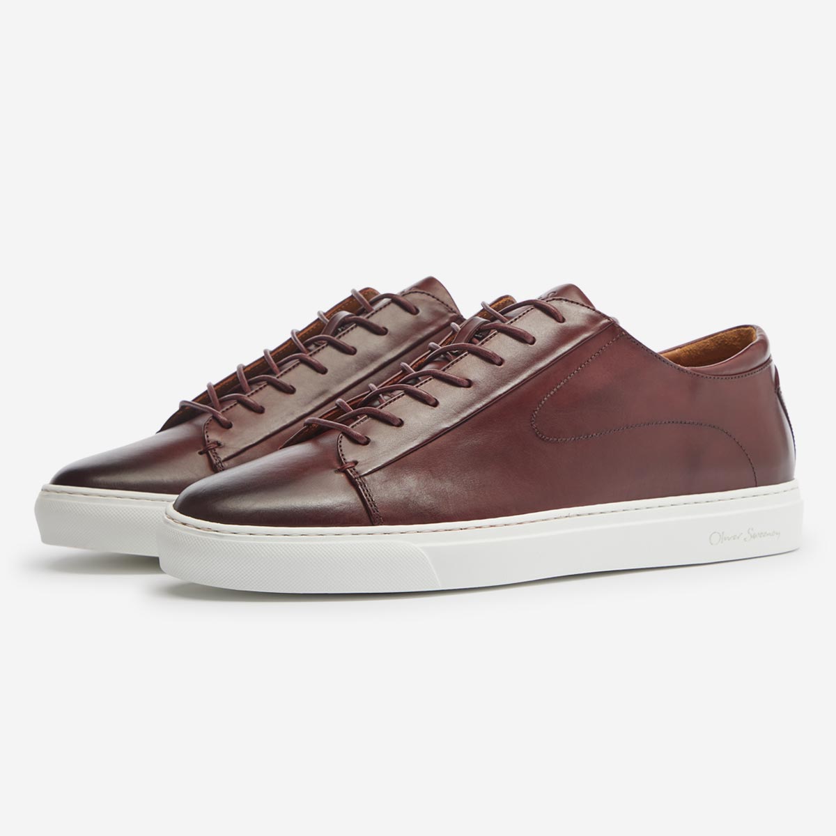 Sirolo Burgundy Leather Trainers | Men's Trainers | Oliver Sweeney