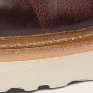 Closeup of Natural leather rand