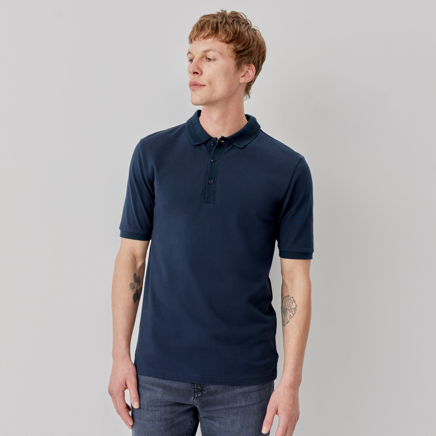 Polo shirts navy blue online