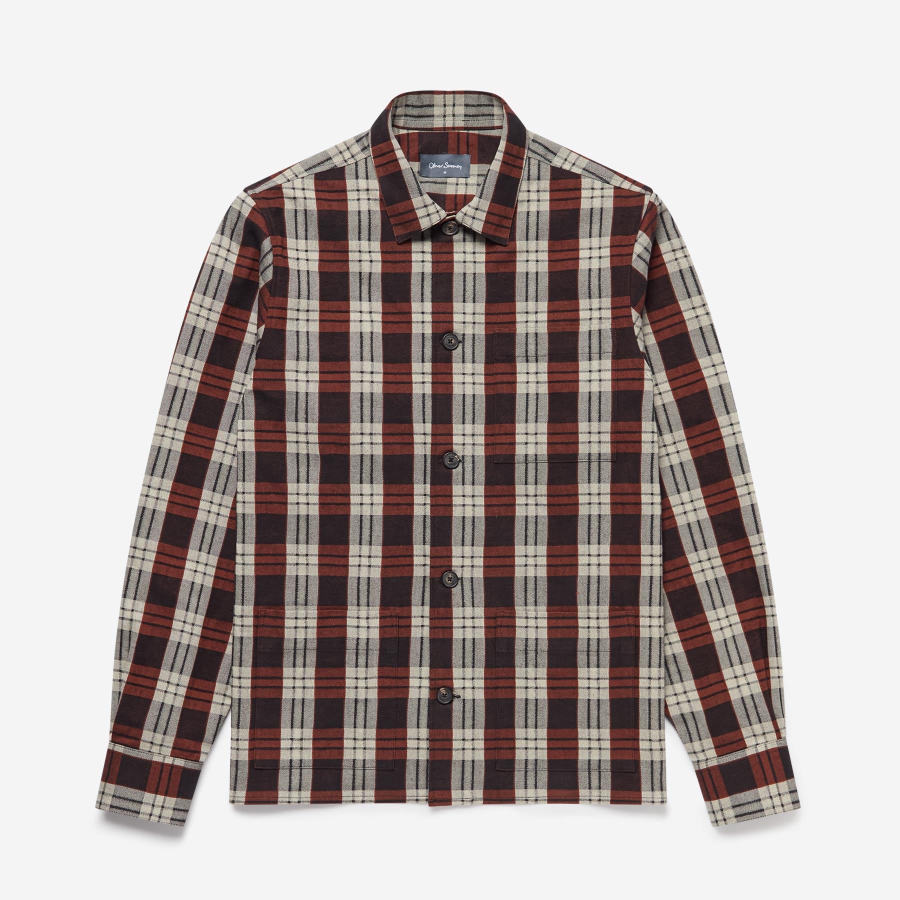 Linhares Navy | Cotton Check Shirt | Men's Shirts | Oliver Sweeney