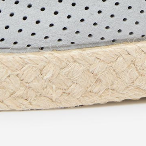 Closeup of Woven jute sole edge