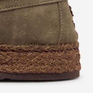 Closeup of Woven jute sole edge