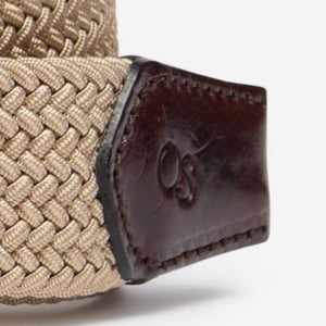 Closeup of Veg tanned leather trim