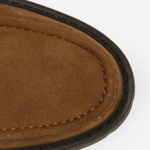 Closeup of Tonal moccasin stitching