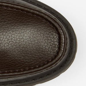 Closeup of Tonal moccasin stitching