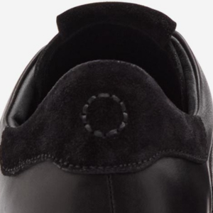 Closeup of Contrast suede heel & tongue