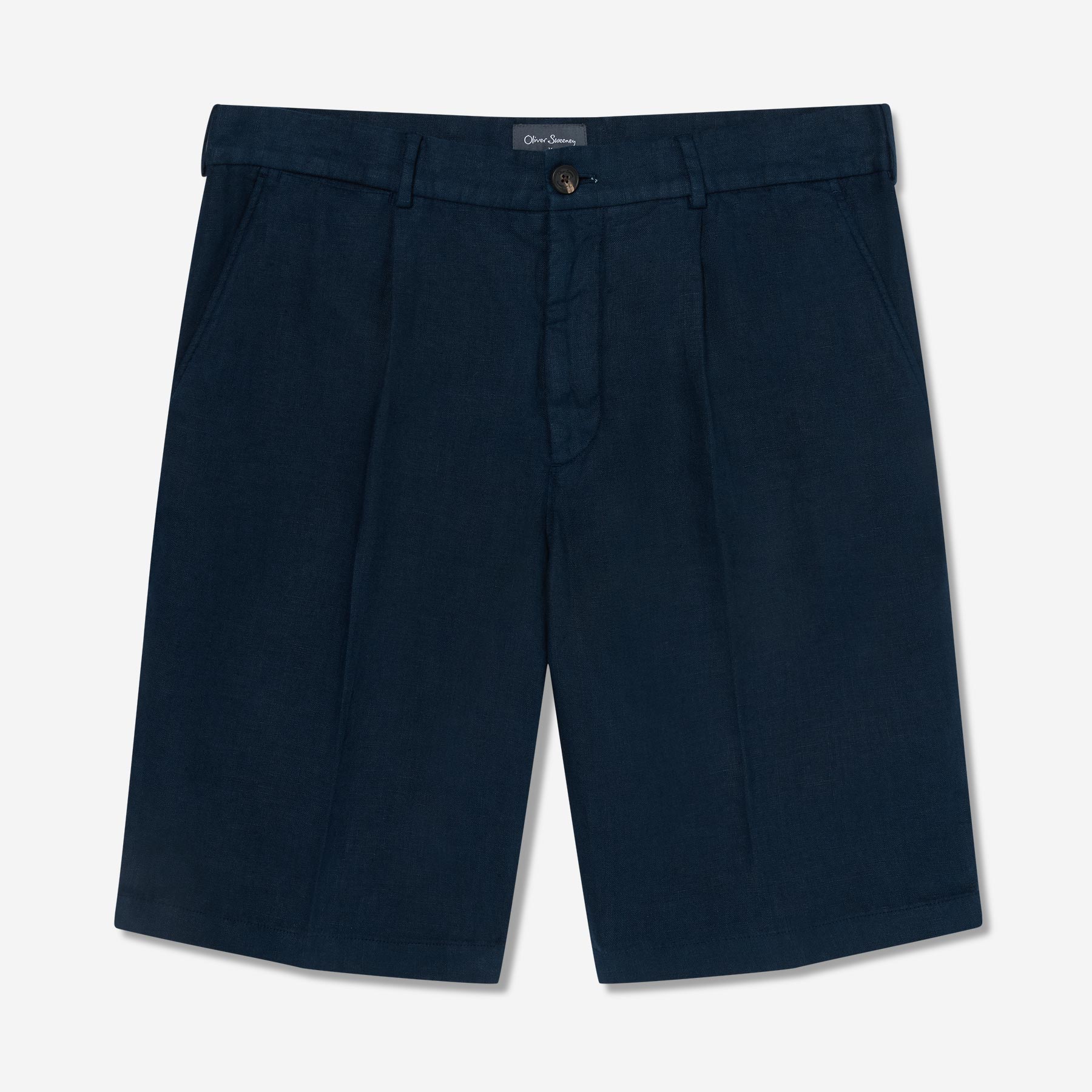 Amberley Navy Cotton Shorts | Men's Shorts | Oliver Sweeney