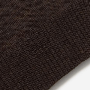 Closeup of Ribbed collar, cuffs & hem