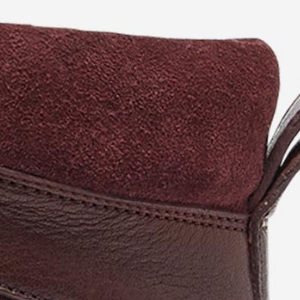 Closeup of Foam padded suede collar