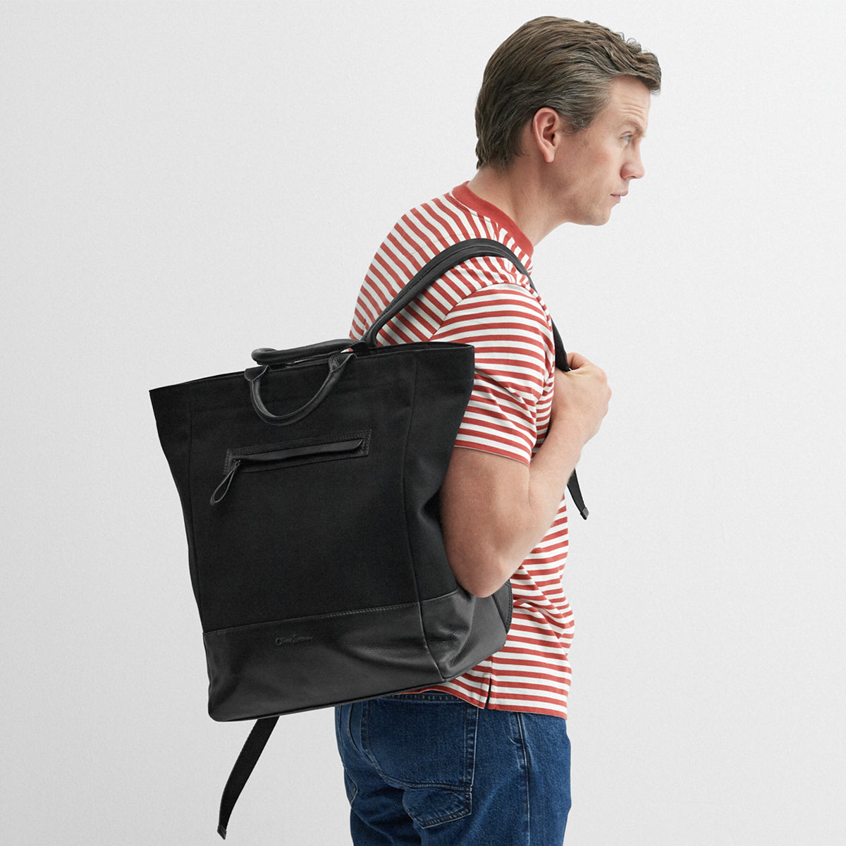Waterford Black Backpack | Men's Leather Bags| Oliver Sweeney