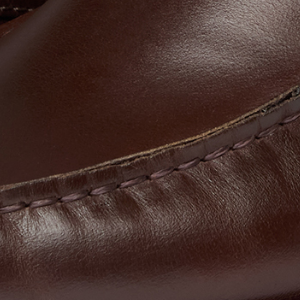 Closeup of Tonal moccasin stitching
