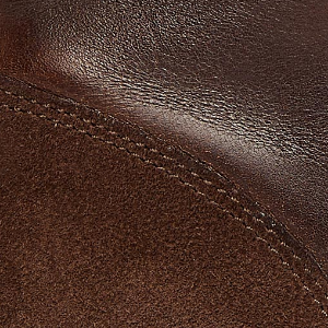 Closeup of Antiqued calf leather & suede upper