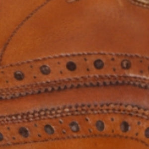Closeup of Hand-finished calf leather upper
