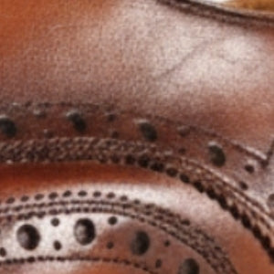 Closeup of Hand-finished calf leather upper