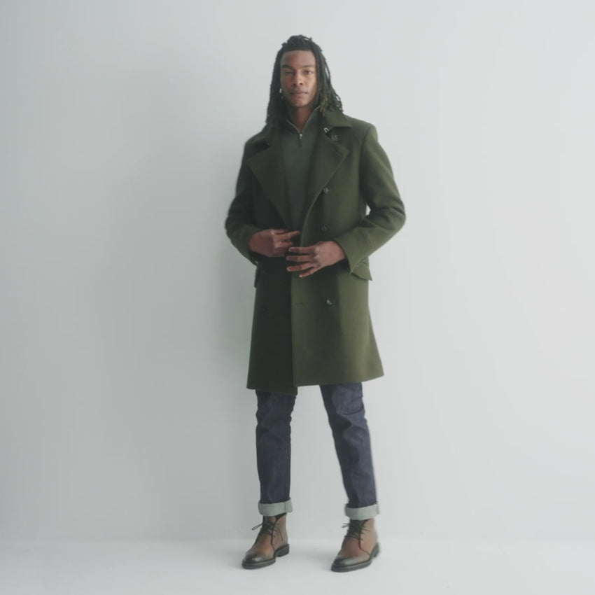 OHTORO Benedict Coat Khaki Gray Italian Tailored Fit Khaki Jacket