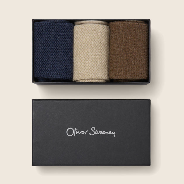 Sock Box Chocolate/Navy/Putty