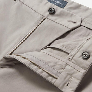 Closeup of Zip fly & branded horn buttons