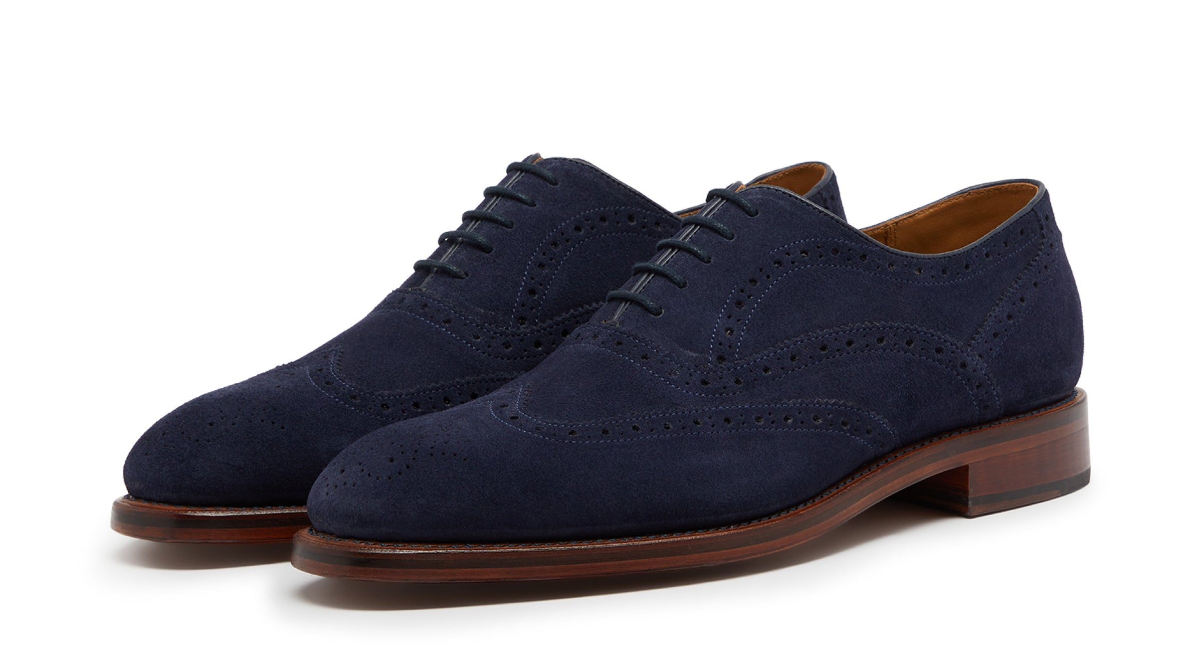 Aldeburgh Navy Suede Oxford Brogue Men's Shoes Oliver Sweeney