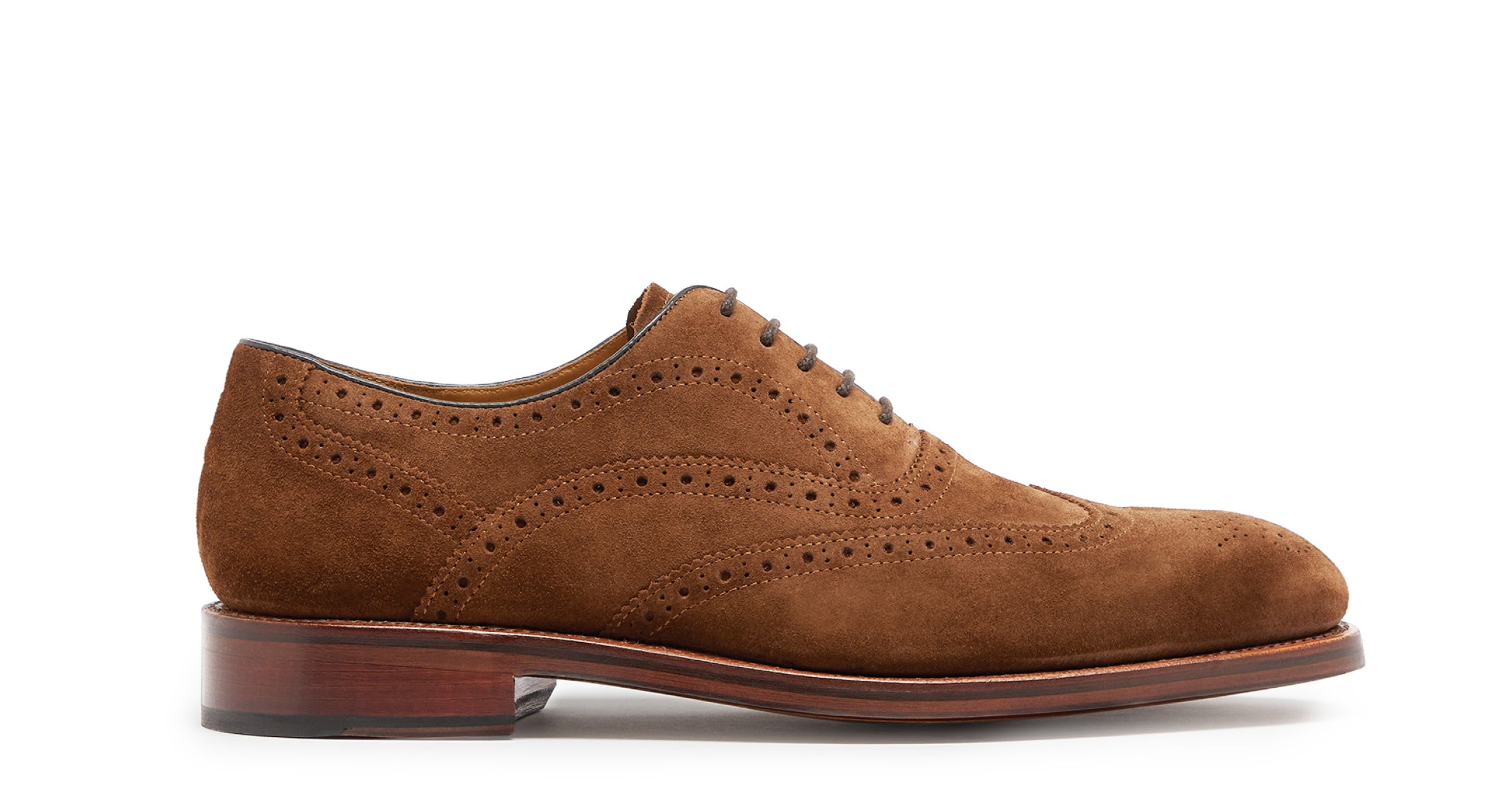 Aldeburgh Tobacco Suede Brogues Men s Shoes Oliver Sweeney