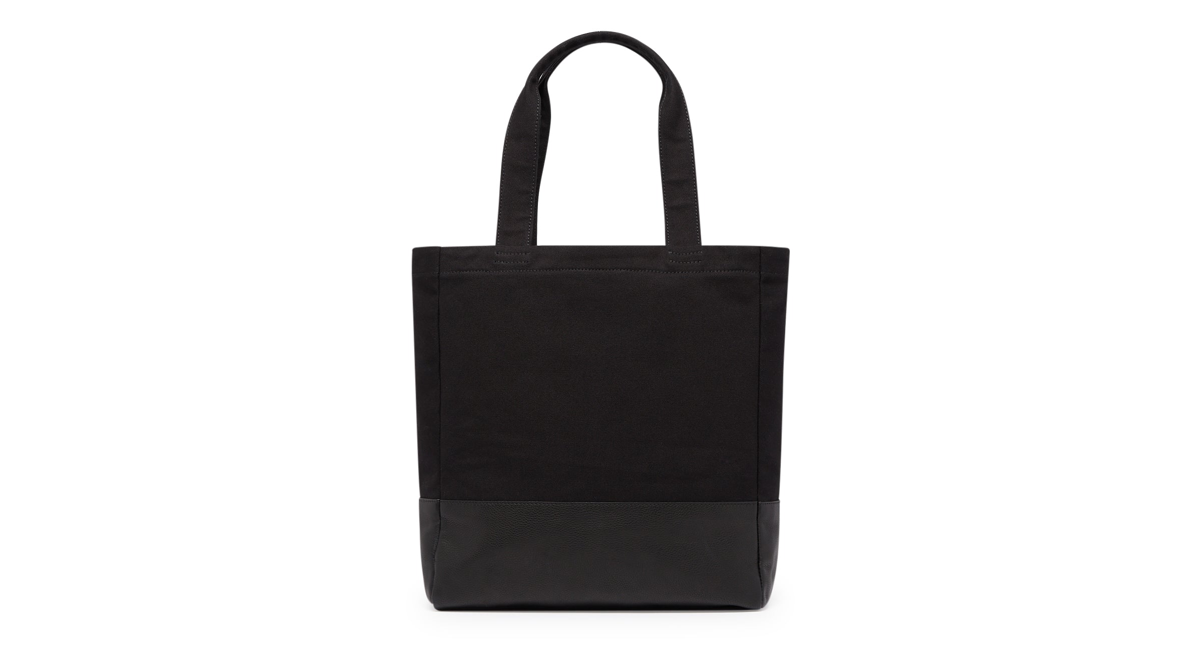 Ballig Black Canvas/Leather Tote Bag | Oliver Sweeney