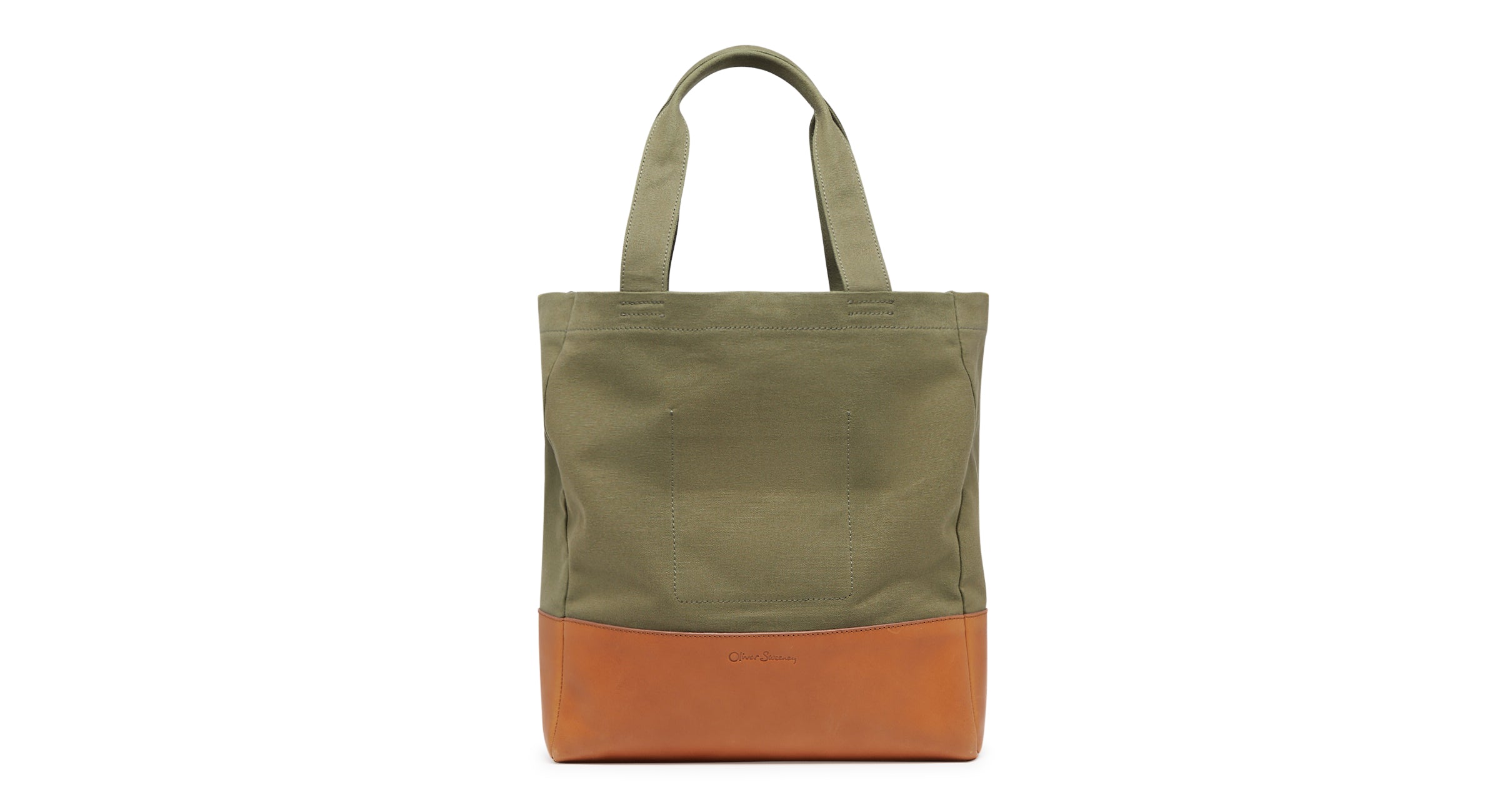 Ballig Khaki Canvas/Leather Tote Bag Oliver Sweeney
