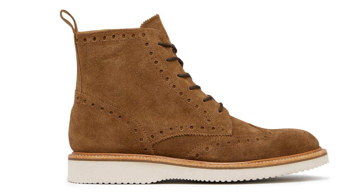 Beeston Tobacco Suede Brogue Boots Men's Boots Oliver Sweeney