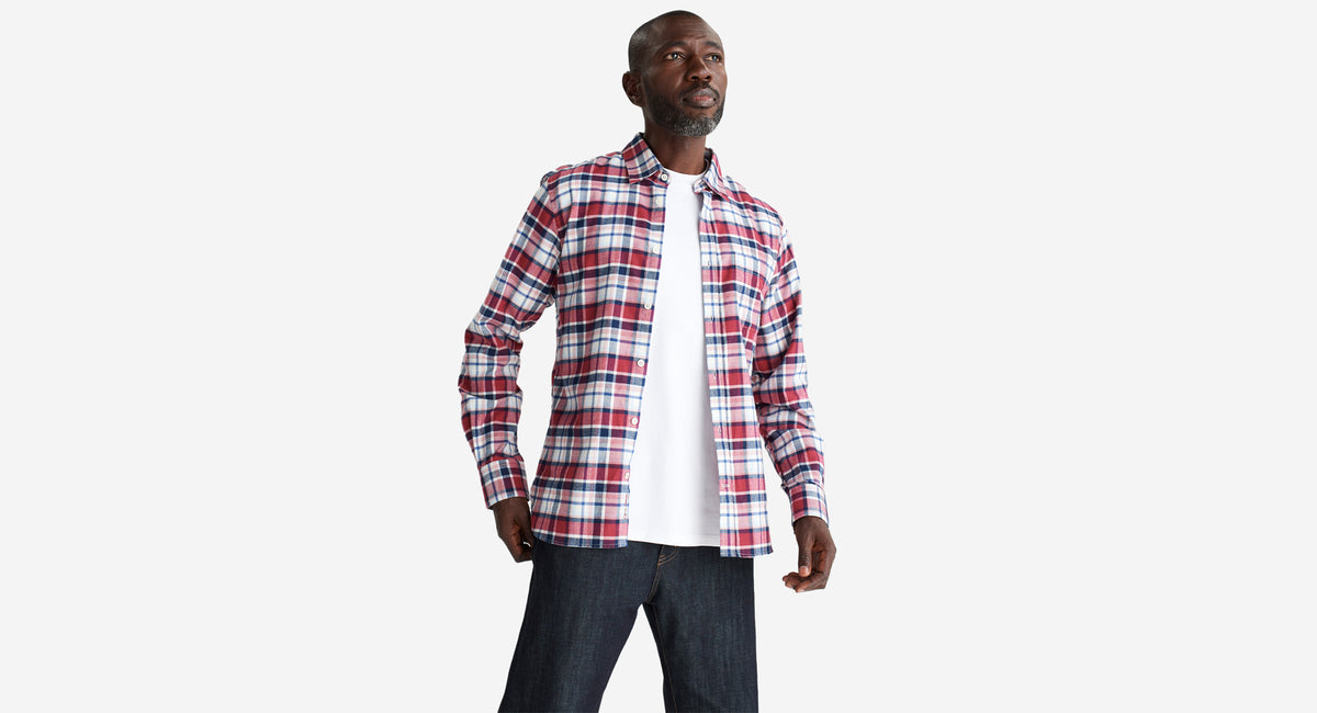 Censo Red Check Cotton Check Shirt | Oliver Sweeney