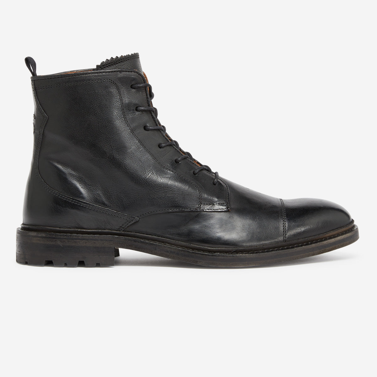 Chaves Black Leather Derby Boot | Oliver Sweeney
