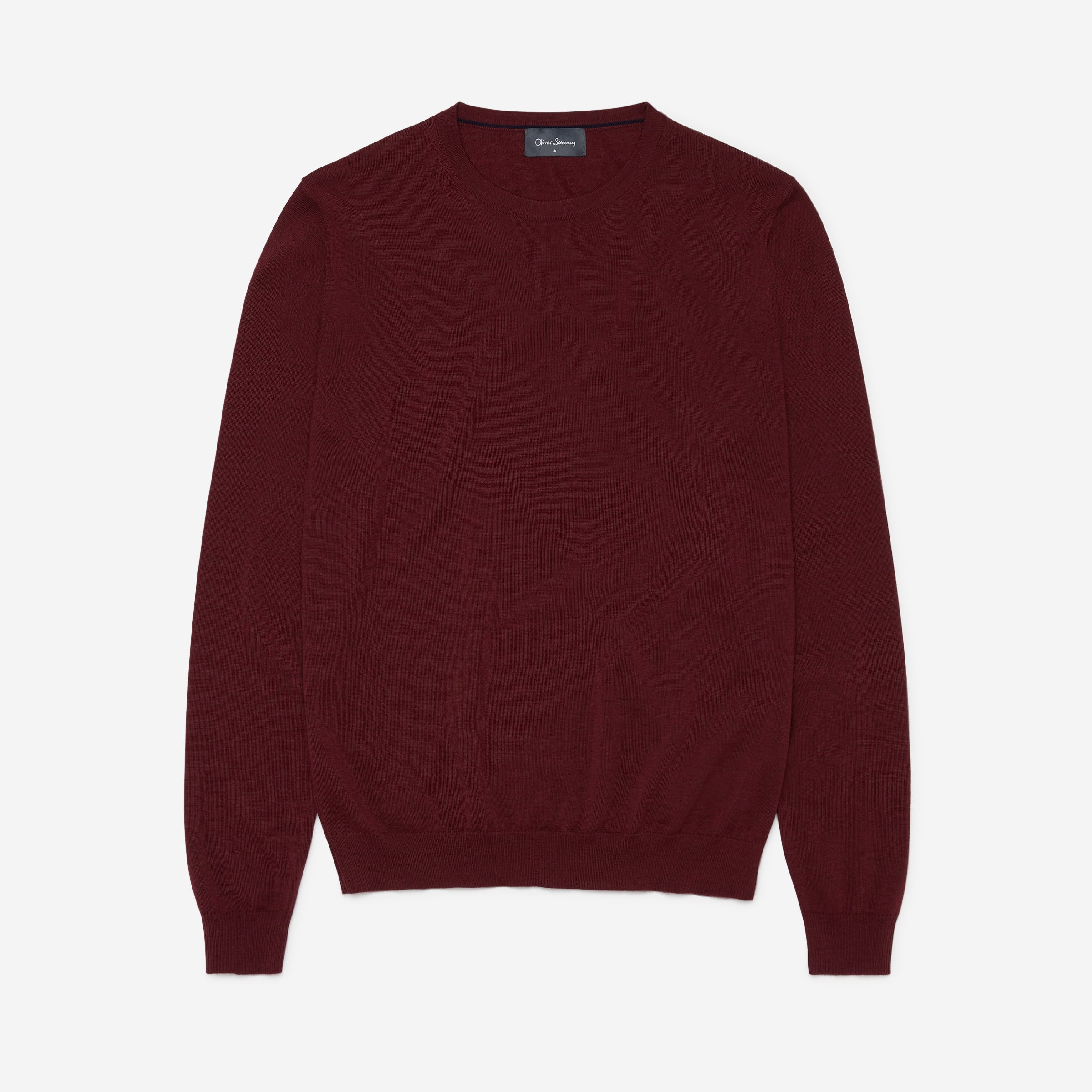Camber Burgundy Crew Neck Jumper Oliver Sweeney
