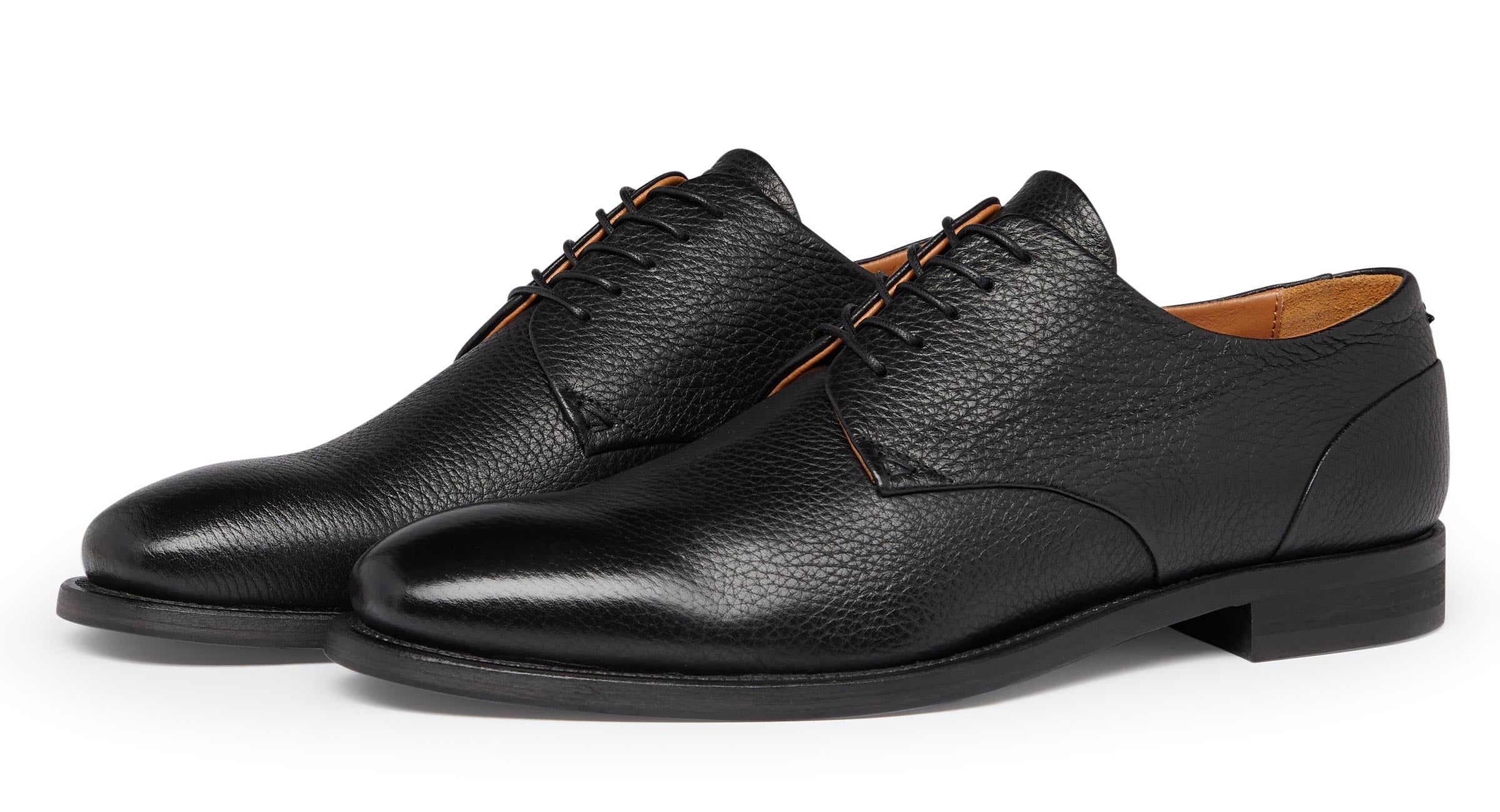 Soft black leather shoes sales