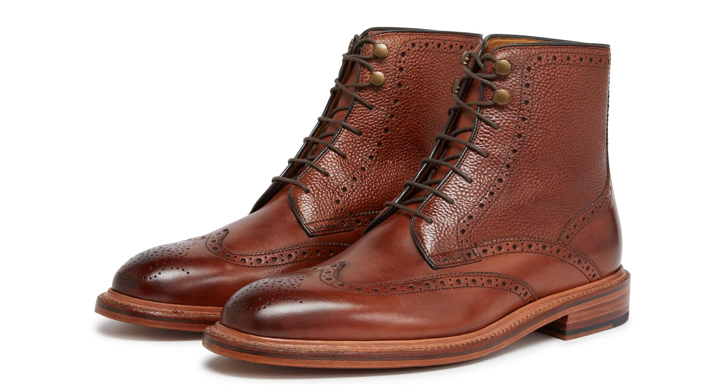 Dark brown discount brogue boots