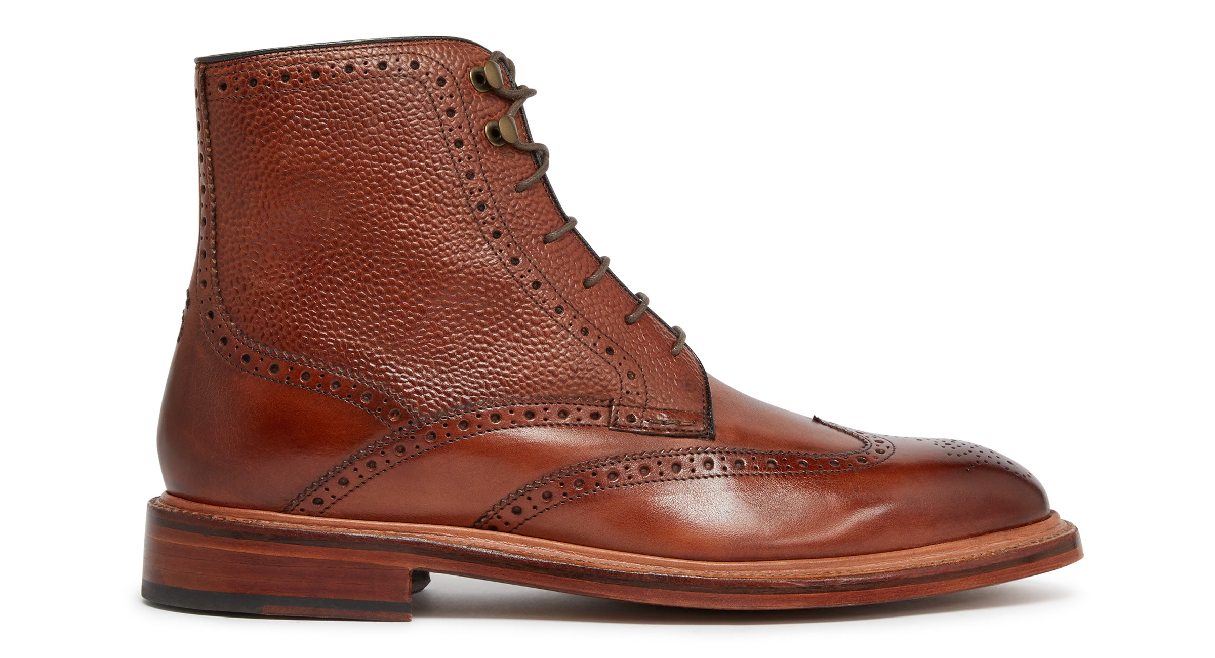Gortbrack Dark Tan Leather Brogue Boots Men's Boots Oliver
