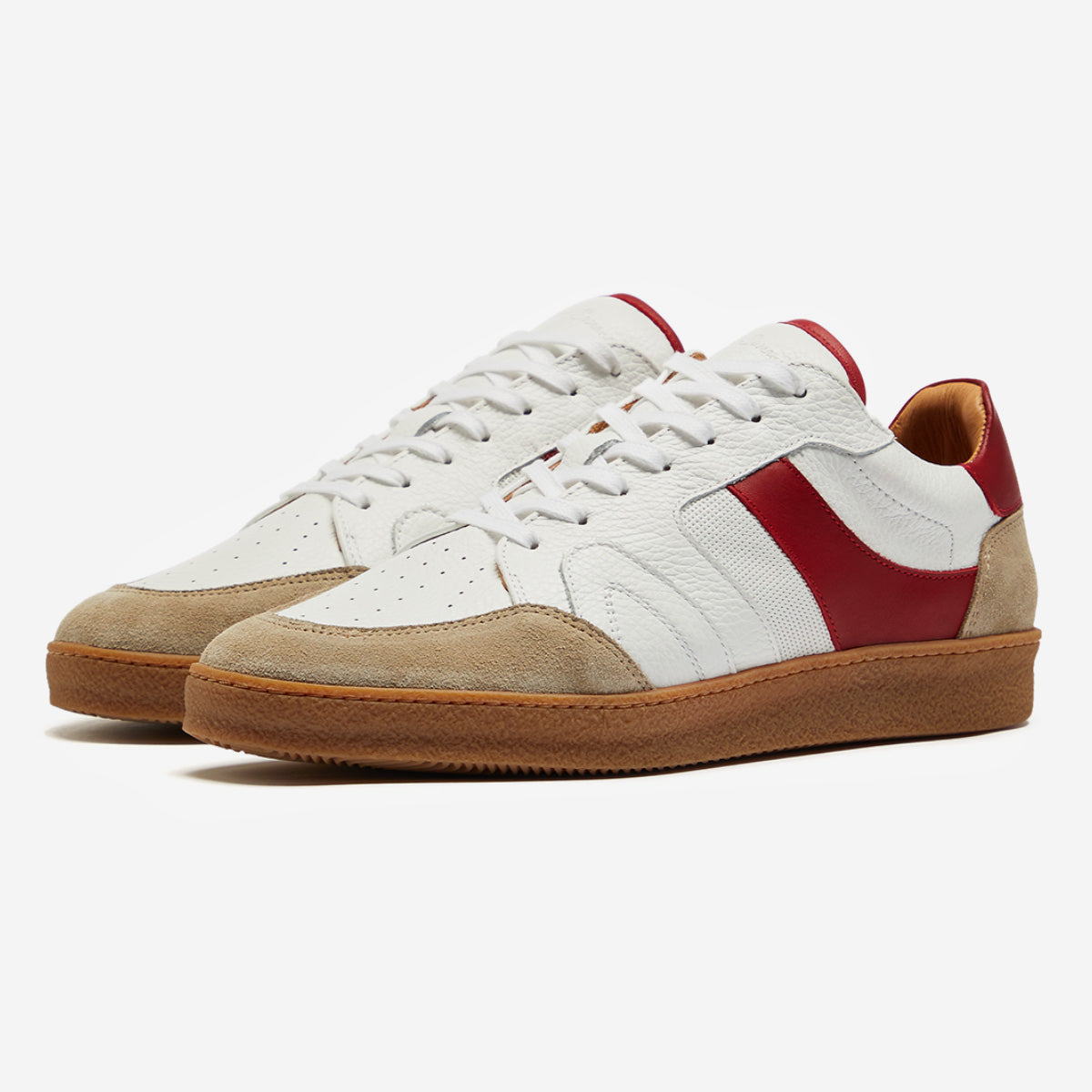 Harrow White/Red | Leather Trainer | Men's Trainers | Oliver Sweeney