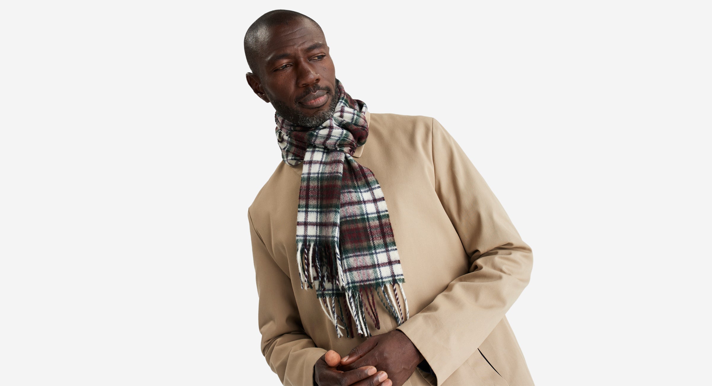 Innerwick Burgundy Check Scarves, Gloves Hats Oliver Sweeney